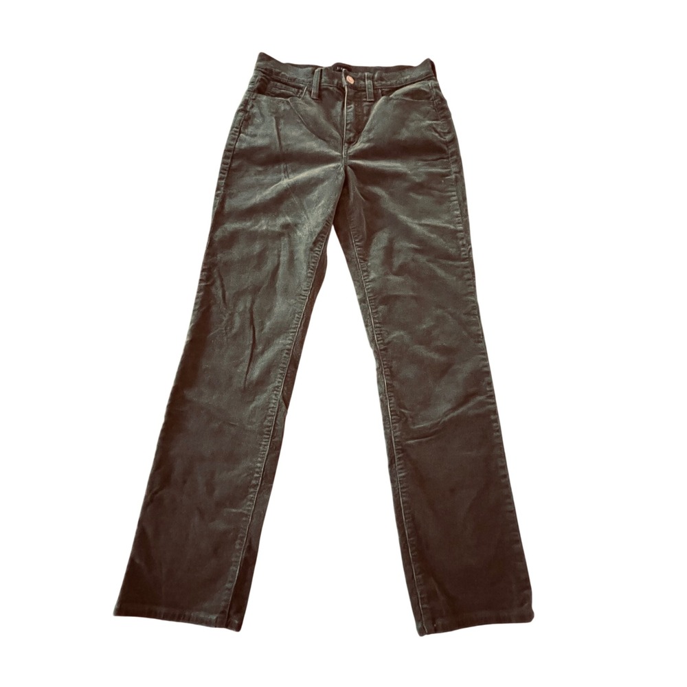 J.Crew Womens Forest Green Corduroy Straight Leg Pants Size 27 Stretch Mid Rise